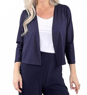 NEW MICHAEL TYLER open front bolero in navy